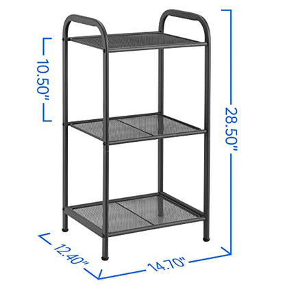 MAX Houser 3 Tier Extendable Industrial Storage Rack, Charcoal Gray - color: Grey, size: 3-Tier