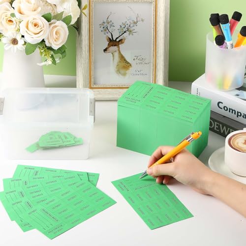 Kosiz 15 Bid 1000 Sheet Auction Raffle Tickets, Green - color: Green, size: 15 Bid