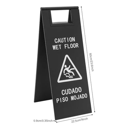 2Pcs Stainless Steel Wet Floor Sign, 24in Caution Wet Floor Signs