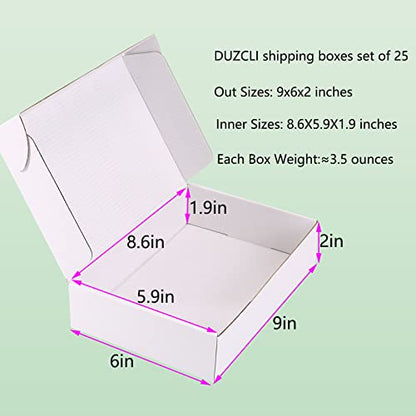 9x6x2 White Shipping Boxes for Small Business, Packing, 25 Pack - color: White, size: 9x6x2-Inch
