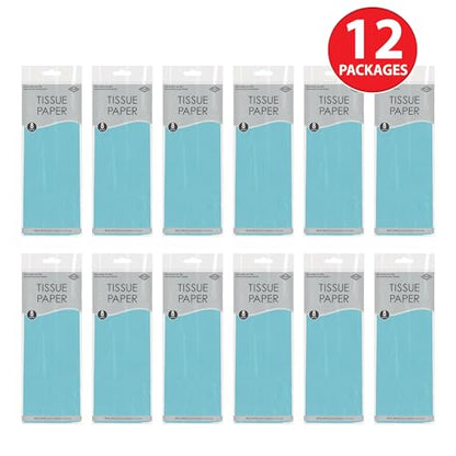 Beistle Light Blue Tissue Paper Sheets – 96 Pack, Bulk Square Craft Tissue, Gift Wrapping for Bags, Boxes, Crafts, Packaging Filler for Retail Displays, Shipping, Parties & Decorative Use, 20” x 20”