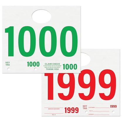 Automotive Service Tag Numbers Dispatch Numbers (1000-1999) - size: 1000-1999