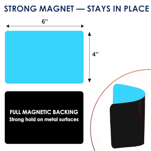 Dry Erase Magnets 6x4 in, Small Magnetic Whiteboard Notes for Fridge - color: Various Colors