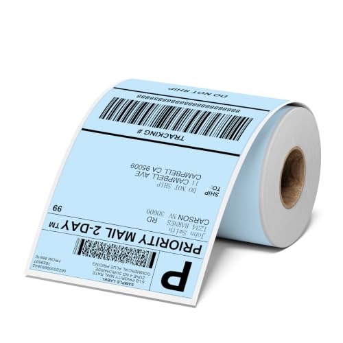 4x6 Thermal Labels, Shipping Address Label (Pack of 250 4x6 Roll Labels) - color: Blue-250