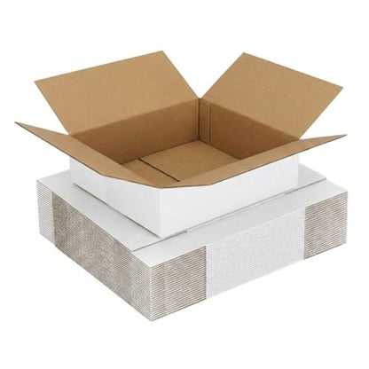CRUGLA 12x12x3 Shipping Boxes 25 Pack, White Corrugated Cardboard Boxes with Side-Lock and Pre-Applied Double-Sided Tape, Easy Assemble Packing Mailer Boxes for Small Business Shipping - size: 12x12x3 Inch 25 Pack