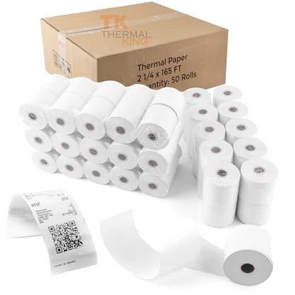 2 1/4" x 165' Credit Card Thermal Receipt Paper 50 Rolls - size: 2-1/4" x 165', style: 50 Rolls
