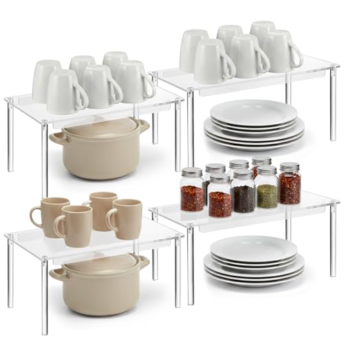 4 Pack Clear Kitchen Cabinet Organizer