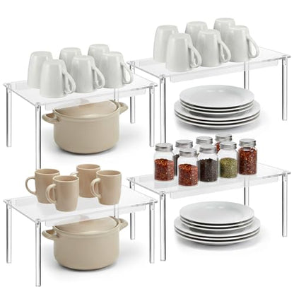 4 Pack Clear Kitchen Cabinet Organizer