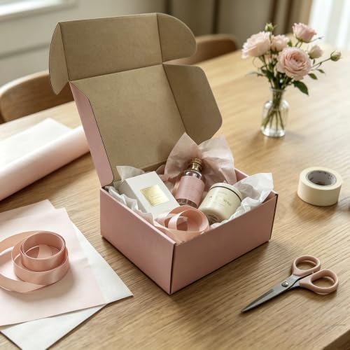 Pink Shipping Boxes 20 Pack 11x8x4 inch, Corrugated Gift Mailer Boxes - size: 11x8x4 Inch-20 Pack