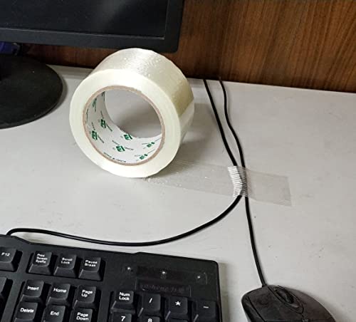 BOMEI PACK Fiber Reinforced Packing Tape, 30Rolls Mono Filament Tape 2 inch x 35yds x 5.5Mil, for Packing and Strapping - size: 30Roll: 50mmx35y