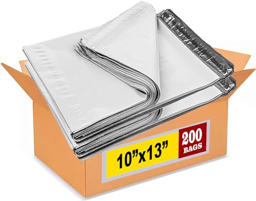iMBAPrice 200 10x13 White Poly MAILERS ENVELOPES Bags 10x13 (Total 200 Bags) - color: White, size: 10" X 13"