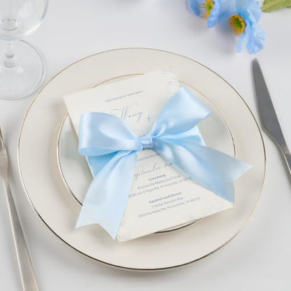 Mauproy Light Blue Satin Ribbon,1-1/2 Inch, 50 Yards - color: Light Blue
