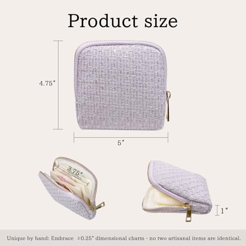 Stratalife Small Travel Jewelry Case, Qulited Storgae Pouch - color: Quilted Violet Purple