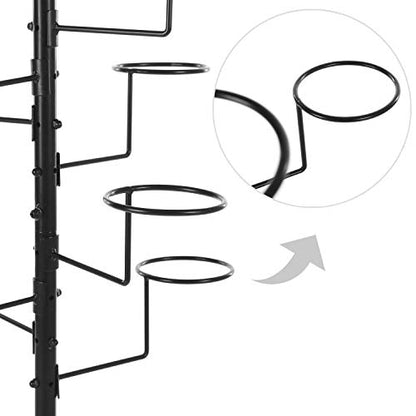 MyGift Large Free Standing Hat Rack Stand, Baseball Cap Organizer Holder, Retail Wig Display with 20 Customizable Circular Hooks, Cowboy Hat Tree, Black Metal - color: Black