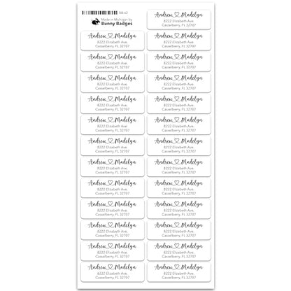 Personalized Return Address Labels - Custom Address Stickers on Sheets for Wedding Invitations (100-1000 Labels)