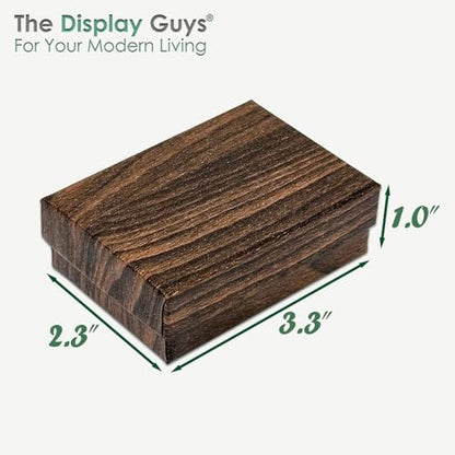 TheDisplayGuys 24-pack Cardboard Gift Boxes w. Velvet Jewelry Insert & Lids - color: Wood-Grain