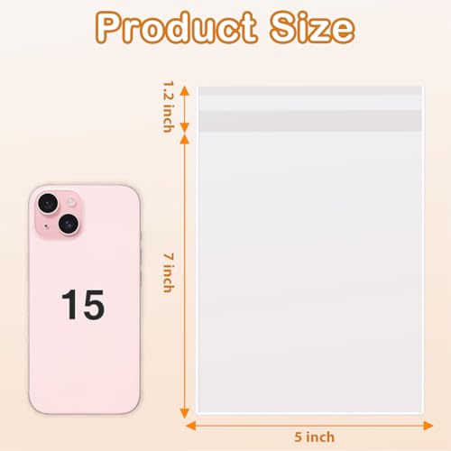 PigPotParty 5x7 in Clear Cellophane Treat Bags, Self-Sealing, 200 Pcs - color: 5"x7" (200pcs)