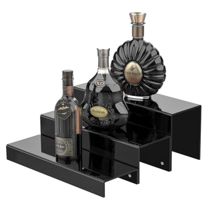 JUESHA 2 Pack Tiers Bar Shelves for Liquor Bottles - color: Black