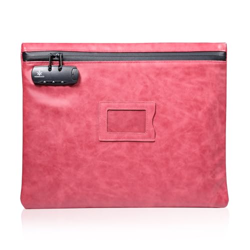KOSMCCO Notary Bag with Lock, Ruby Red, L - color: Ruby Red