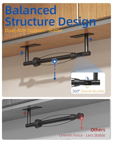 RUACQ Paper Towel Holder Under Cabinet, One Hand Tearing, Matte Black - color: Matte Black, size: One Hand Tear - Rectangle