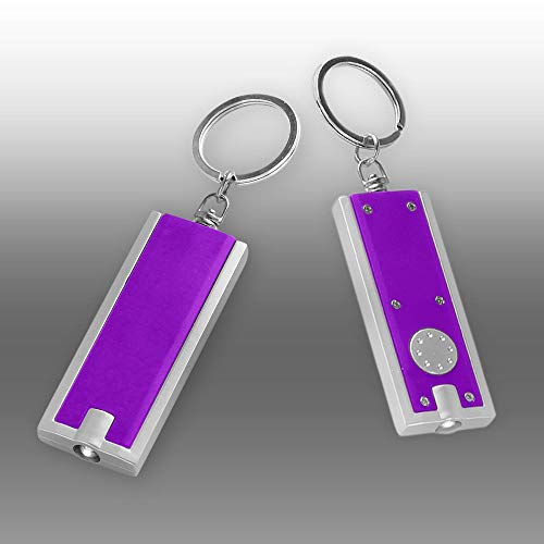 DISCOUNT PROMOS 10 Flashlight Keychains Pack - Rectangle, Plastic - Purple - color: Purple, size: 10 keychains