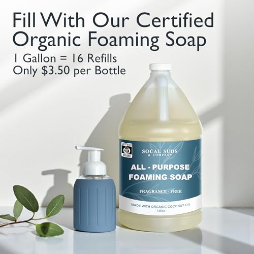 Foaming Glass Hand Soap Dispenser Pump Slate Blue 8oz - color: Slate Blue