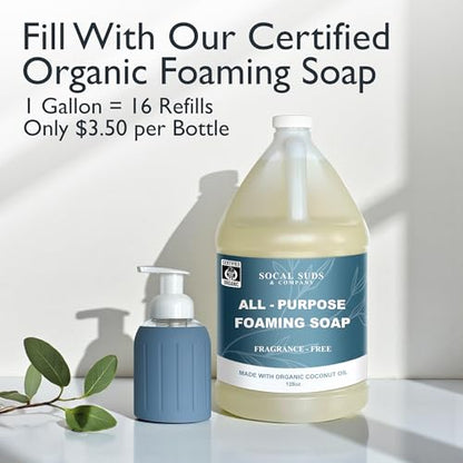 Foaming Glass Hand Soap Dispenser Pump Slate Blue 8oz - color: Slate Blue