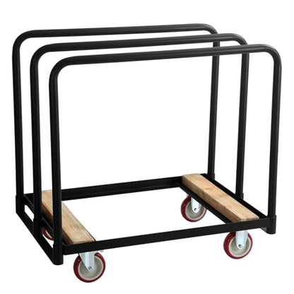4 Wheel Panel Cart Dolly, Heavy Duty Dolly Cart, 6 Inch Casters, Panel Bars & E Strap Attachment Included, 1,500 Lb Capacity