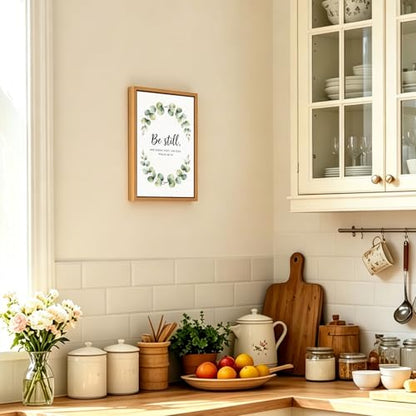 Be Still & Psalm 46:10 Eucalyptus Wooden Box Sign 8x12 Inch - color: Be Still and Know That I Am God Psalm 46:10