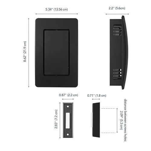 Heath Zenith Wired Mechanical Doorbell Chime Kit, 2-Melody Ding-Dong or Ding, Lighted Push Button, Black Plastic, Hardwired, 85dB, 18000204