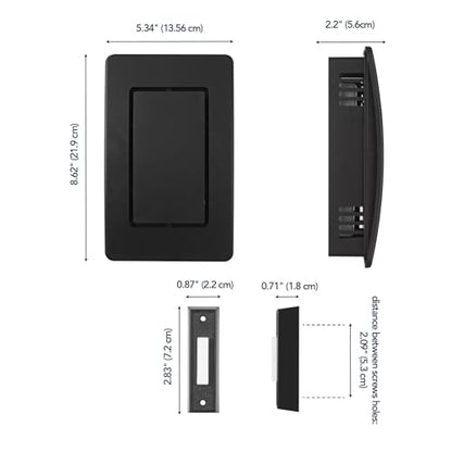 Heath Zenith Wired Mechanical Doorbell Chime Kit, 2-Melody Ding-Dong or Ding, Lighted Push Button, Black Plastic, Hardwired, 85dB, 18000204