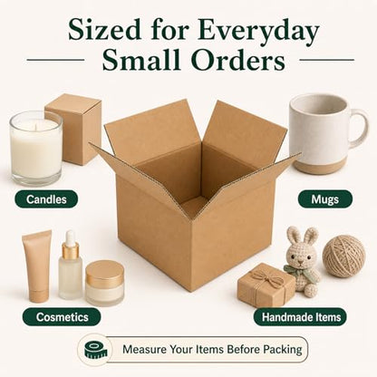8x8x6 Brown Kraft Shipping Boxes for Small Business, 20 Pack - size: 8x8x6 Inch