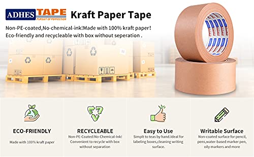 ADHES Heavy Duty Paper Packing Tape Kraft Paper Tape