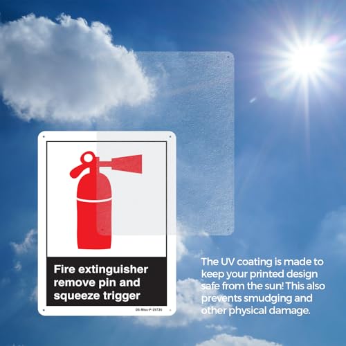 Fire Extinguisher Remove Pin And Squeeze Trigger ANSI Aluminum Sign 24 Inch x 18 Inch - 5 Pack - color: Aluminum, size: 5 Pack of 24" x 18"