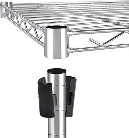 Simple Deluxe Heavy Duty 5-Shelf Storage Shelves, 1750Lb Loading Capacity, 35.43" W x 17.72" D x 70.87" H Adjustable Shelving Unit with Wheels, Chrome - size: 5-Tier, 35.43"W x 17.72"D x 70.87"H