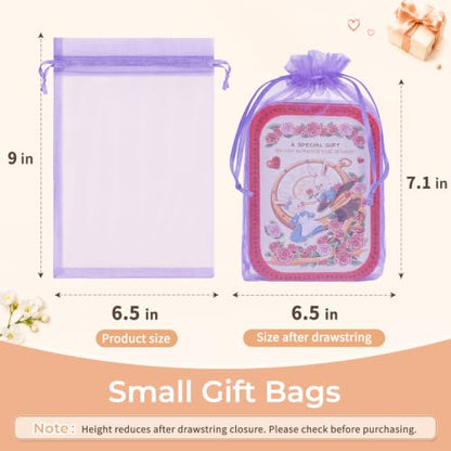Crweety 50PCS Organza Bags 6x9 Light Purple Small Gift Bags Mesh Drawstring - color: Lavender Purple