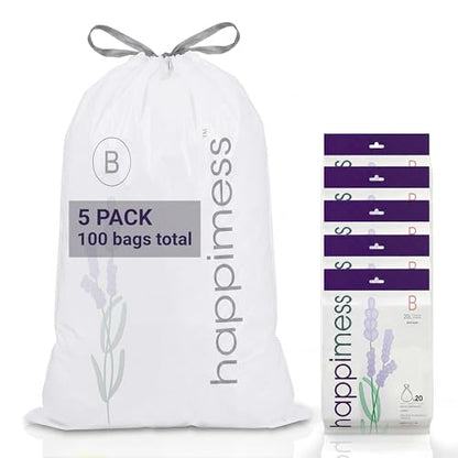 happimess 20-Count Lavender Scented 5.3 Gal Trash Bags, White, Pack of 5 - color: White (Lavender Scented), size: 100 Count (Pack of 1)