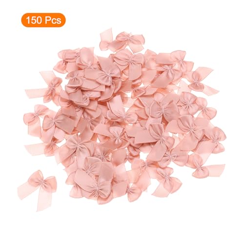 MECCANIXITY Mini Ribbon Bow 1" Mini Fabric Flower Bows Pale Mauve 150Pcs - color: Pale Mauve