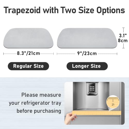LOPNUR 2 Pack Refrigerator Drip Tray Catcher, 9"x3.1" Trapezoid, Light Grey - color: Light Grey, size: Trapezoid - 9"x3.1"