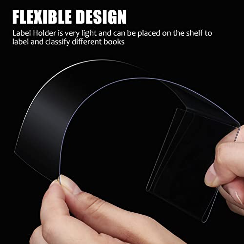Containlol 15 Pcs Moveable Shelf Label Holder for Library, 3.6 x 2.4 Inch - size: 3.6 x 2.4 Inch