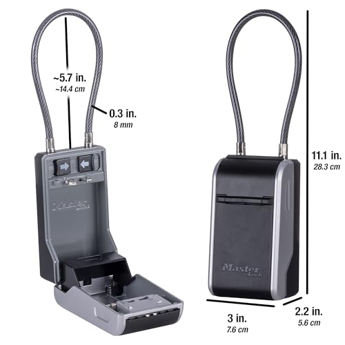 Master Lock High Capacity Key Lockbox, Combination Dial, Removable Cable - size: 1 Pack, style: Removable Cable
