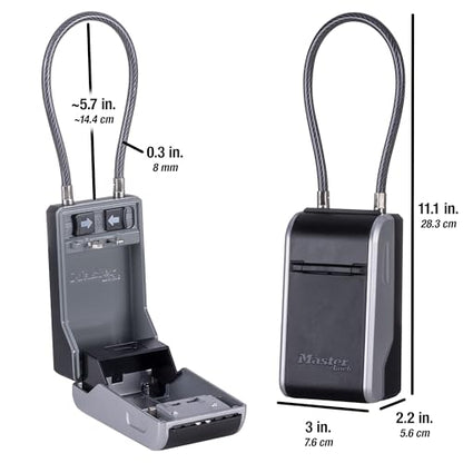 Master Lock High Capacity Key Lockbox, Combination Dial, Removable Cable - size: 1 Pack, style: Removable Cable