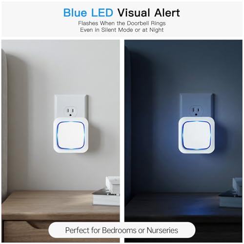Wireless Doorbell Chime Extender for Google Nest Doorbell (Wired 2nd & 3rd Gen) & Nest Doorbell (Battery), Connects to Existing Hardwired Doorbell, Receiver with Wired Transmitter, 58 Chimes 5 Volume