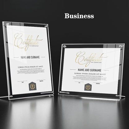 QR Code Signs,7.5 x 9.5 Inch Acrylic Menu Sign Holder with Metal Stand Office Table Clear Display Sign Stand Ad Photo Frame Holder Double-sided Menu Dispaly for Store,Office,Restaurant,Hotel,Home - size: 7x9 Inch,1 Pack