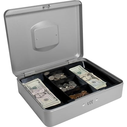 BARSKA 12-Inch Cash Box with Combination Lock , Gray - size: 12 Inch, style: Combo Lock