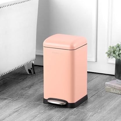 happimess Betty Retro Mini 3.2 Gal Step Trash Can, Flamingo Pink - color: Flamingo Pink
