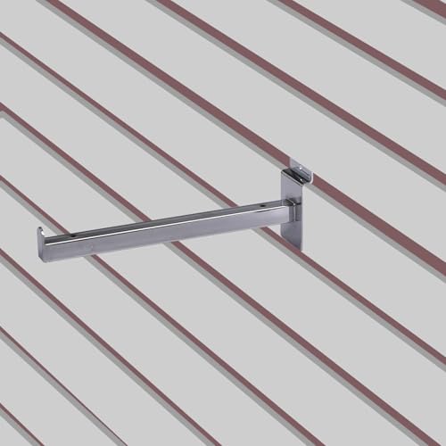 KEILEOHO 12 PCS 10 Inch Slat Wall Hooks, Heavy Duty Slatwall Shelf Brackets, Metal Slatwall Shelves for Panel, Retail and Exhibition Products, Display Item & Products for Room Garage - size: 12 PCS