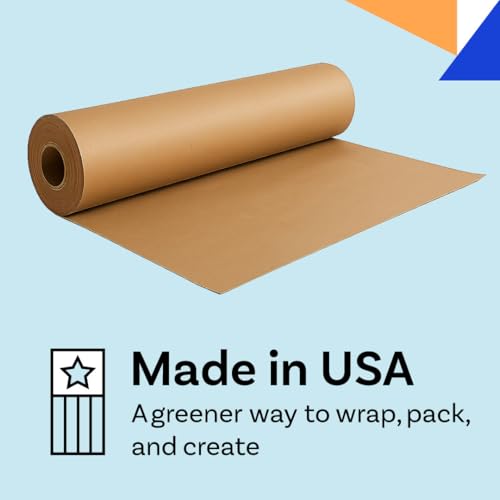 Kraft Paper Roll, 36" x 2400" (200'), Made in USA, 30 lb. Roll of Brown Paper for Banner, Poster, Crafts, Bulletin Board Backing, Kraft Table Cloth, Brown Construction for Shipping and Gift Wrapping - size: 36 inch x 200 feet
