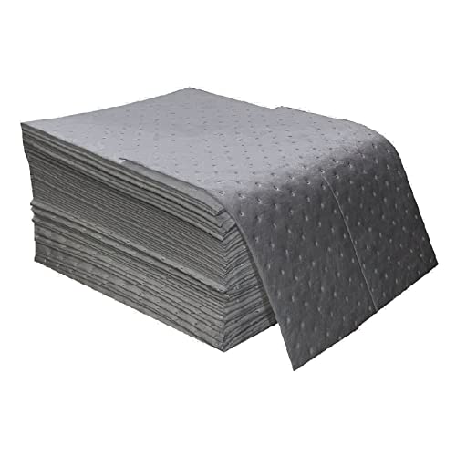 ATERET Oil Mat I Extra Strength Sorbent Lightweight Dimpled Bonded Absorbent Pad I 16" x 18" I 200 Universal Absorbing Pads I Grey (5 Pack) - size: 5 Pack (Bag of 200)