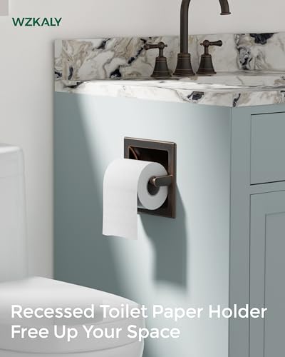 Recessed Toilet Paper Holder Wall Mounted Oil Rubbed Bronze - color: Oil Rubbed Bronze